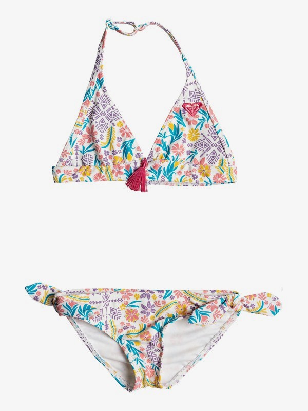 roxy, Girl's 2-6 Caravane Beauty Halter Bikini Set, MARSHMALLOW FLOWER POWER (wbt6) 0 Girl's 2-6 Caravane Beauty Halter Bikini Set White ERLX203033 Roxy
