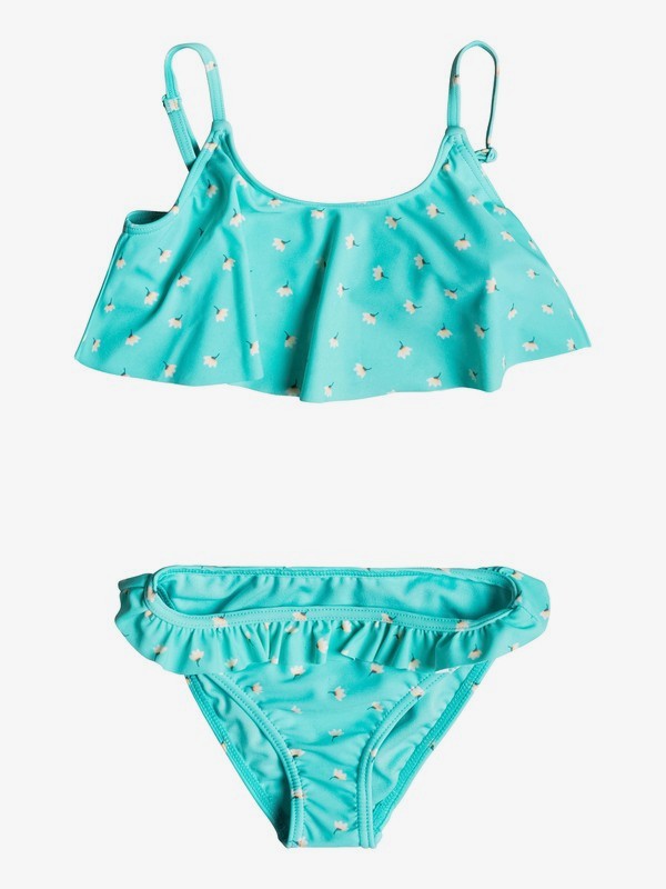 roxy, Girl's 2-6 Baby Saguaro Flutter Bikini Set, BLUE RADIENCE SWIM FLOWER TWIS (bgm6) 0 Girl's 2-6 Baby Saguaro Flutter Bikini Set Blue ERLX203054 Roxy