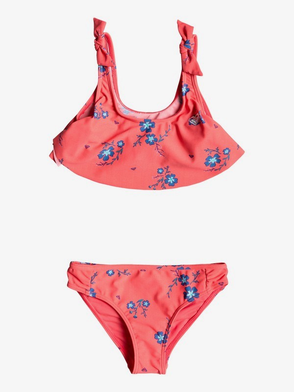 roxy, Girl's 2-6 Chill After Flutter Bikini Set, ODALISCA SWIM SPACED OUT FLORA (rlg6) 0 Girl's 2-6 Chill After Flutter Bikini Set Red ERLX203061 Roxy