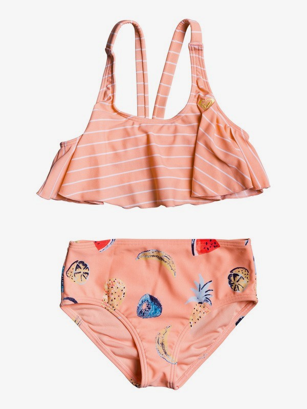 roxy, Girl's 2-6 Splashing You Flutter Bikini Set, PEACH BUD S FRUIT JUICE (meg7) 0 Girl's 2-6 Splashing You Flutter Bikini Set Pink ERLX203078 Roxy