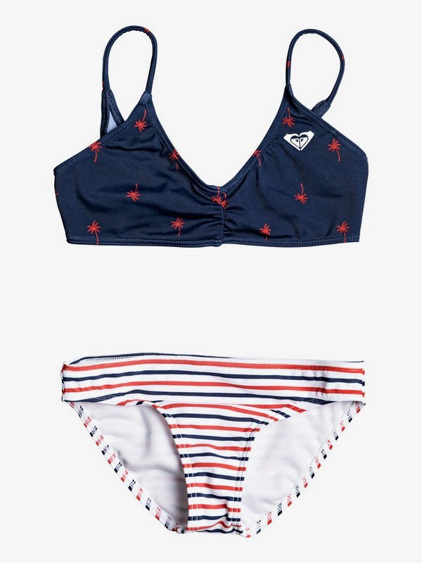 roxy, Girl's 2-6 Chasing Love Athletic Bikini Set, DRESS BLUES PALMITO (btk6) 0 Girl's 2-6 Chasing Love Athletic Bikini Set Blue ERLX203082 Roxy
