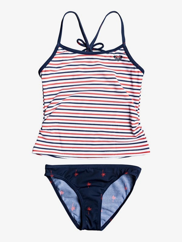 roxy, Girl's 2-6 Chasing Love Tankini Set, DRESS BLUES PALMITO (btk6) 0 Girl's 2-6 Chasing Love Tankini Set Blue ERLX203083 Roxy