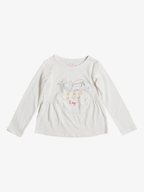 roxy, Let's Drive Away - Top à manches longues pour Fille 2-7 ans, MARSHMELLOW (wbt0) 0 Let's Drive Away - Top à manches longues pour Fille 2-7 ans Blanc ERLZT03086 Roxy