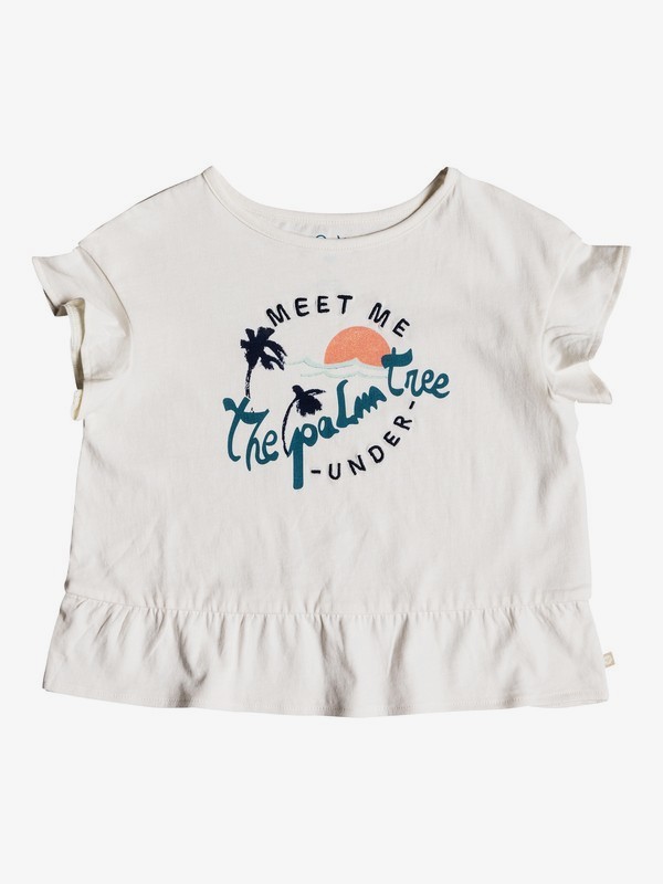 roxy, Girl's 2-6 Salty Hair Ruffle Tee, MARSHMALLOW (wbt0) 0 Girl's 2-6 Salty Hair Ruffle Tee White ERLZT03132 Roxy