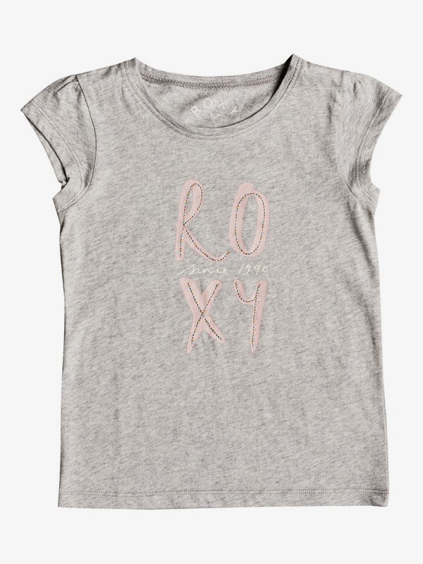 roxy, Girl's 2-6 Moid Poetic Corpo Cap Sleeve Tee, HERITAGE HEATHER (sgrh) 0 Girl's 2-6 Moid Poetic Corpo Cap Sleeve Tee Grey ERLZT03157 Roxy