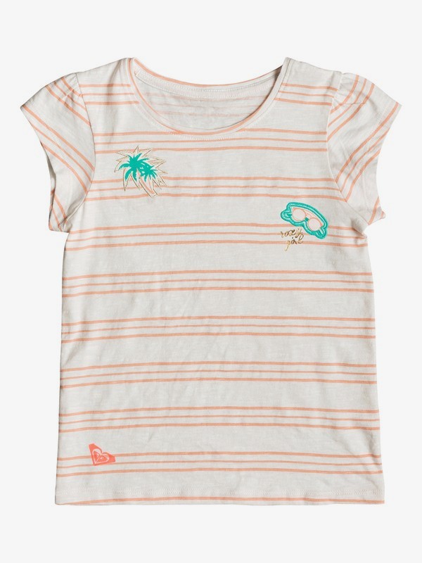 roxy, Soft Filters A - Camiseta para Chicas 2-7, MARSHMALLOW MUSICAL STRIPES (xwmw) 0 Soft Filters A - Camiseta para Chicas 2-7 Blanco ERLZT03193 Roxy