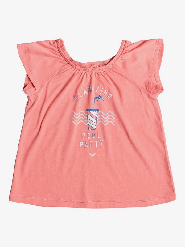 roxy, Girl's 2-6 Own This Groove A Ruffle Sleeve Tee, SUNKIST CORAL (mjv0) 0 Girl's 2-6 Own This Groove A Ruffle Sleeve Tee Pink ERLZT03216 Roxy