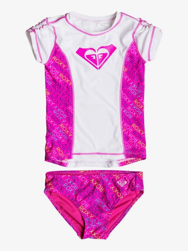 roxy, Girls 2-6 Roxy Ready Rashguard Set, POP PINK (mjp0) 0 Girls 2-6 Roxy Ready Rashguard Set PGRS60036 Roxy