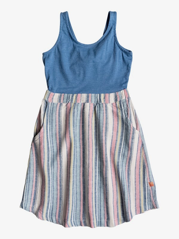 roxy, Girls 7-14 Seaglass Sleeveless Dress, GRID STRIPES (wbs3) 0 Girls 7-14 Seaglass Sleeveless Dress PGRS68317 Roxy