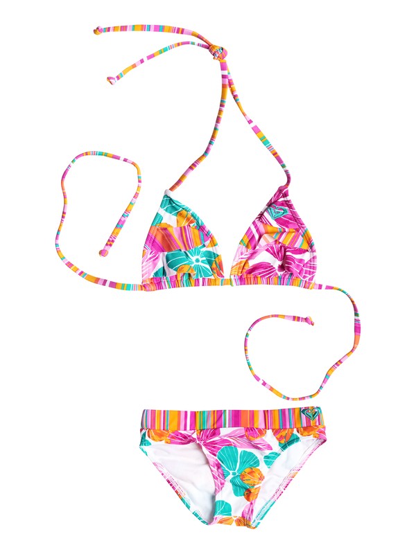 roxy, Baby Flutter Tiki Triangle Bikini Set, Bright White-6 (wbb6) 0 Baby Flutter Tiki Triangle Bikini Set RRF58681 Roxy