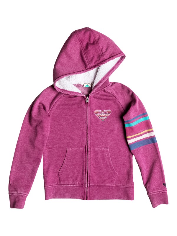 roxy, Girls 7-14 Big Retro Waves Zip-Up Hoodie, Magenta Purple-h (mrrh) 0 Girls 7-14 Big Retro Waves Zip-Up Hoodie RRH52187 Roxy
