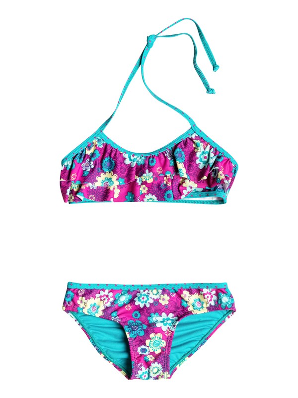 roxy, Girls 2-6 Sweet Floral Flutter Bikini, Lake Blue-6 (bnw6) 0 Girls 2-6 Sweet Floral Flutter Bikini RRH58516 Roxy