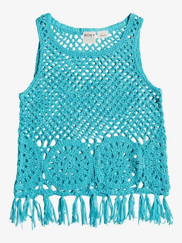 roxy, Girls 7-14 White Wash Tank, Blue Curacao - Solid (bhz0) 0 Girls 7-14 White Wash Tank RRM66007 Roxy