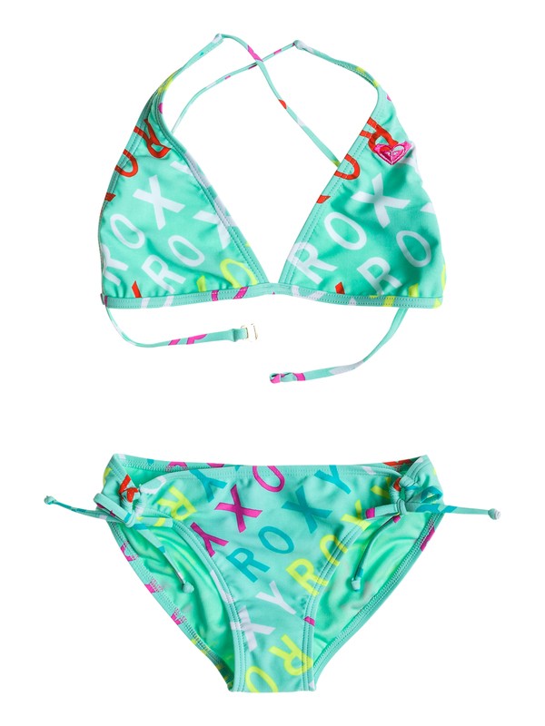 roxy, Girl's 7-14 Surf's Up Logo Halter Set, CABBAGE (gea6) 0 Girl's 7-14 Surf's Up Logo Halter Set RRS58537 Roxy