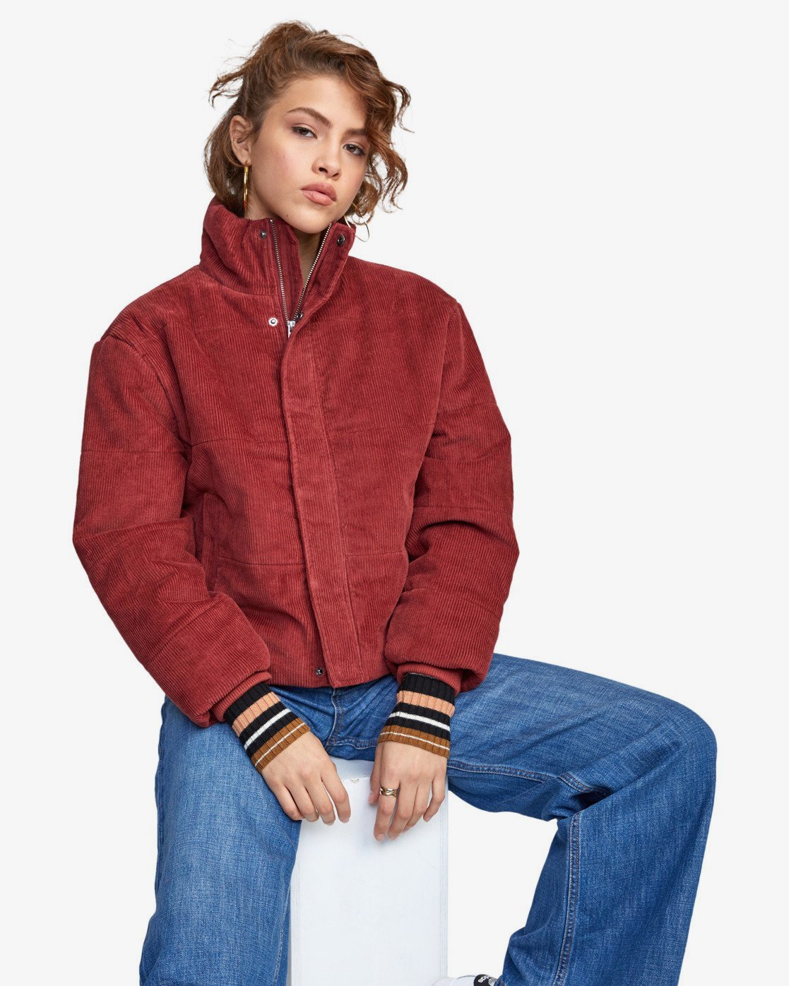 rvca eezeh puffer cropped jacket