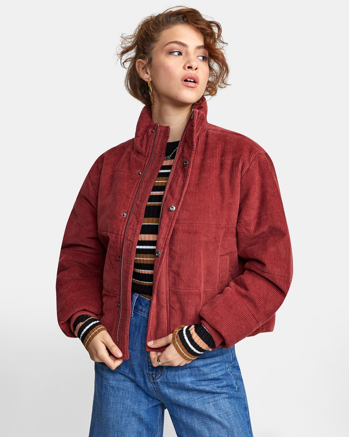 rvca eezeh puffer cropped jacket