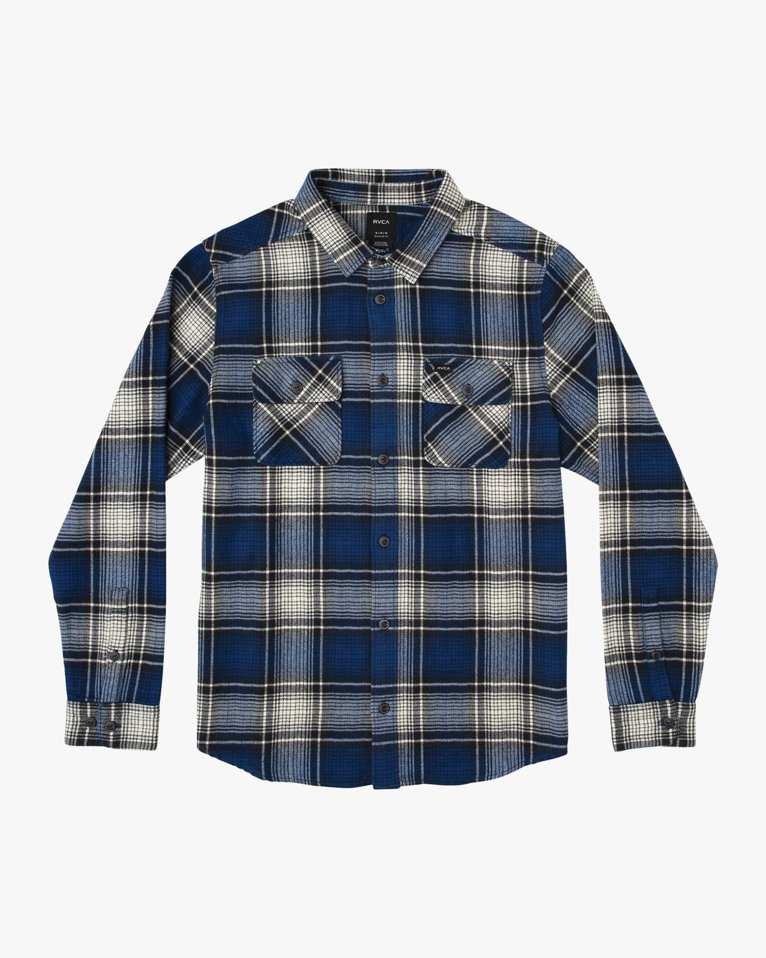RVCA Mens High Plains Long Sleeve Woven Plaid Shirt
