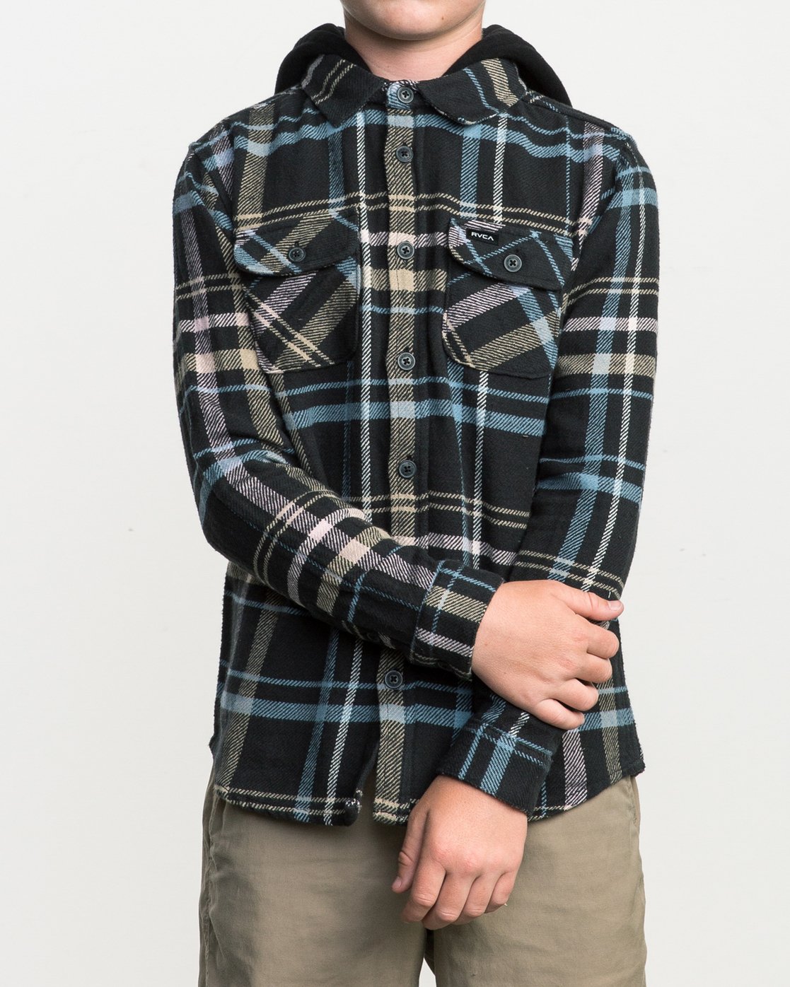 rvca hooded flannel