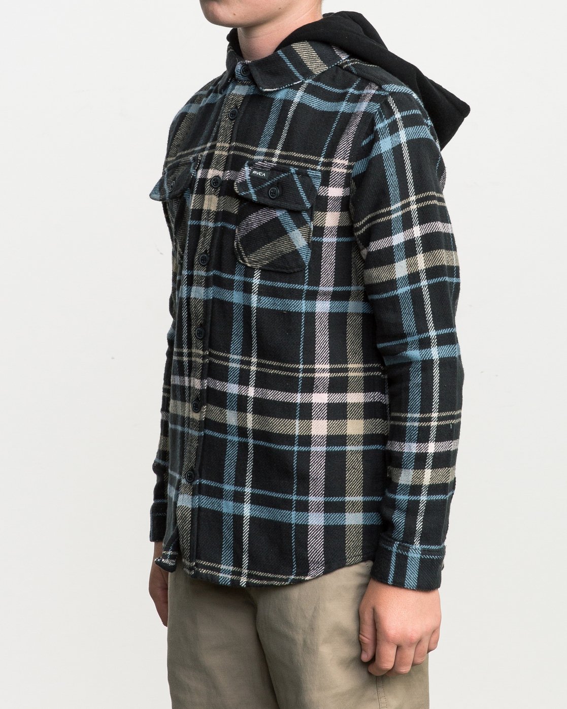 rvca hooded flannel