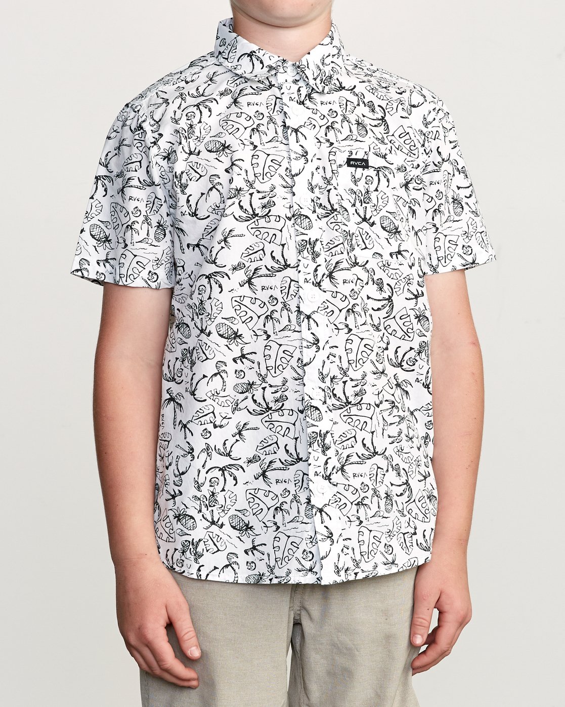 Boys Sketchy Palms Button Up Shirt