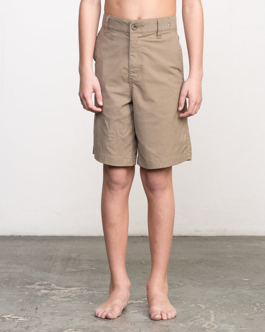 Boys Dark Khaki Green Shorts with Belt