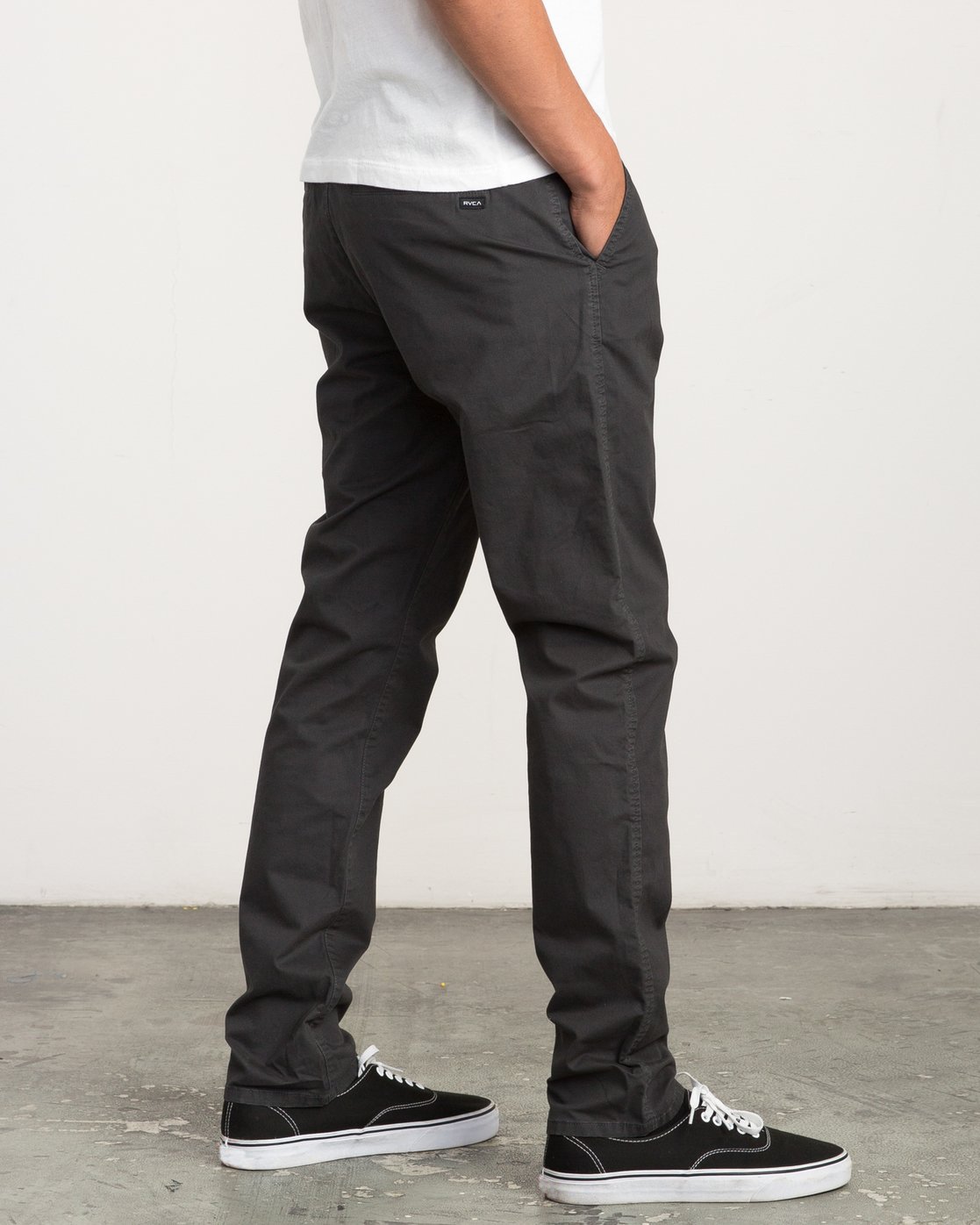 black slim chino pants mens