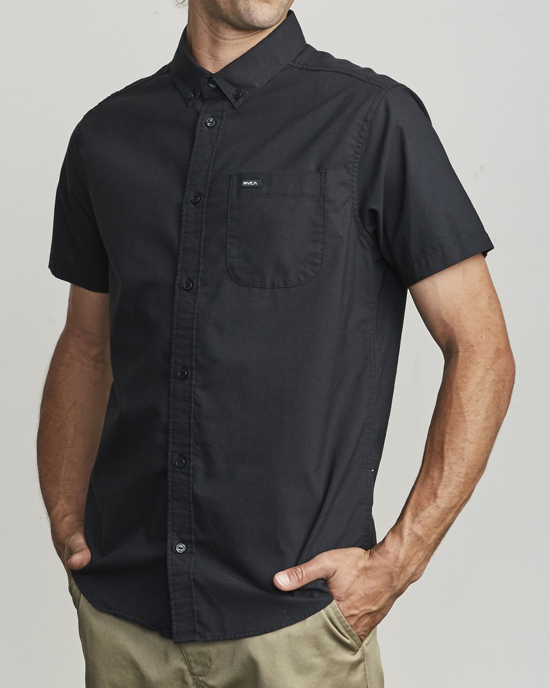 black button up tshirt