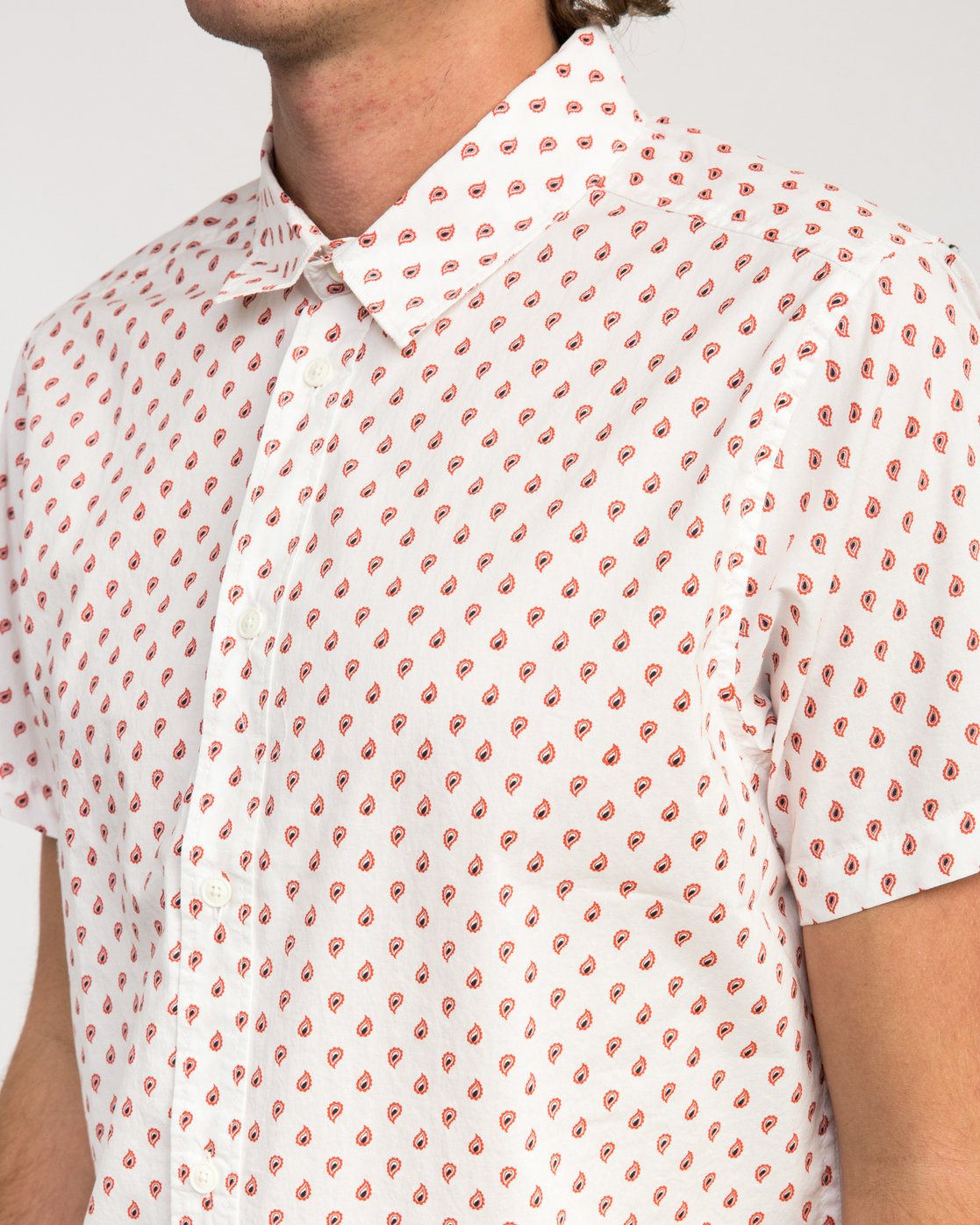 RVCA Mens Mini Paisley Button-Up Shirt