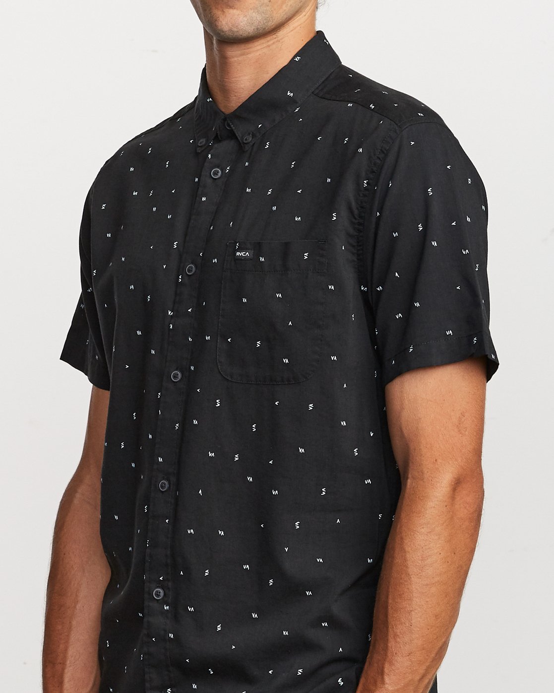 RVCA Mens Va Little Buds Button-Up Shirt
