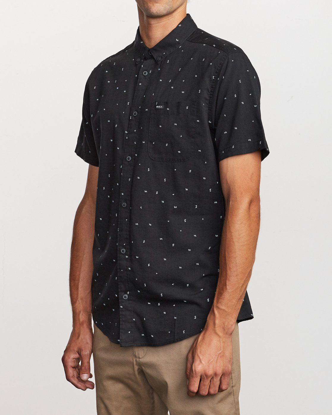 RVCA Mens Va Little Buds Button-Up Shirt