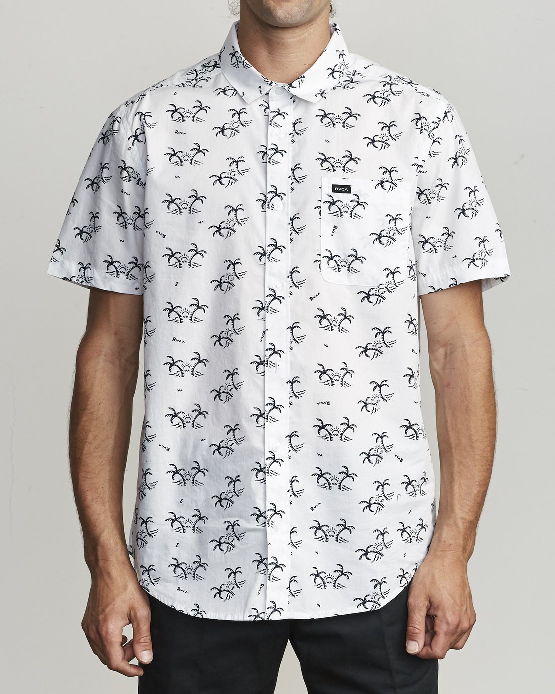 RVCA Mens Easy Palms Button-Up Shirt
