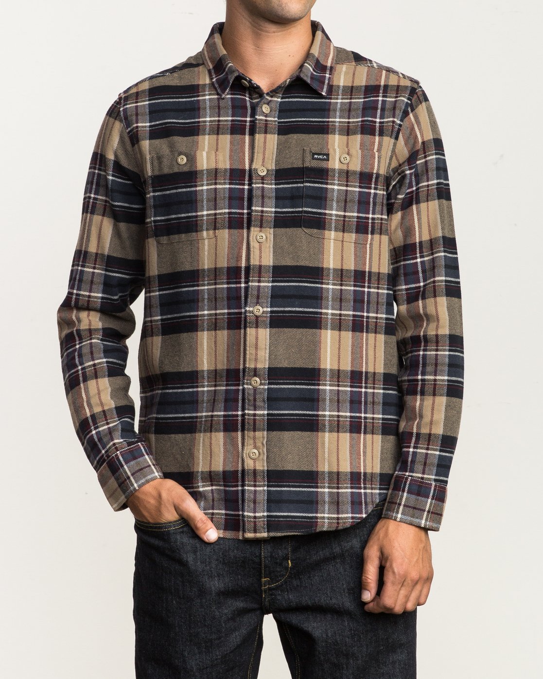 rvca hooded flannel