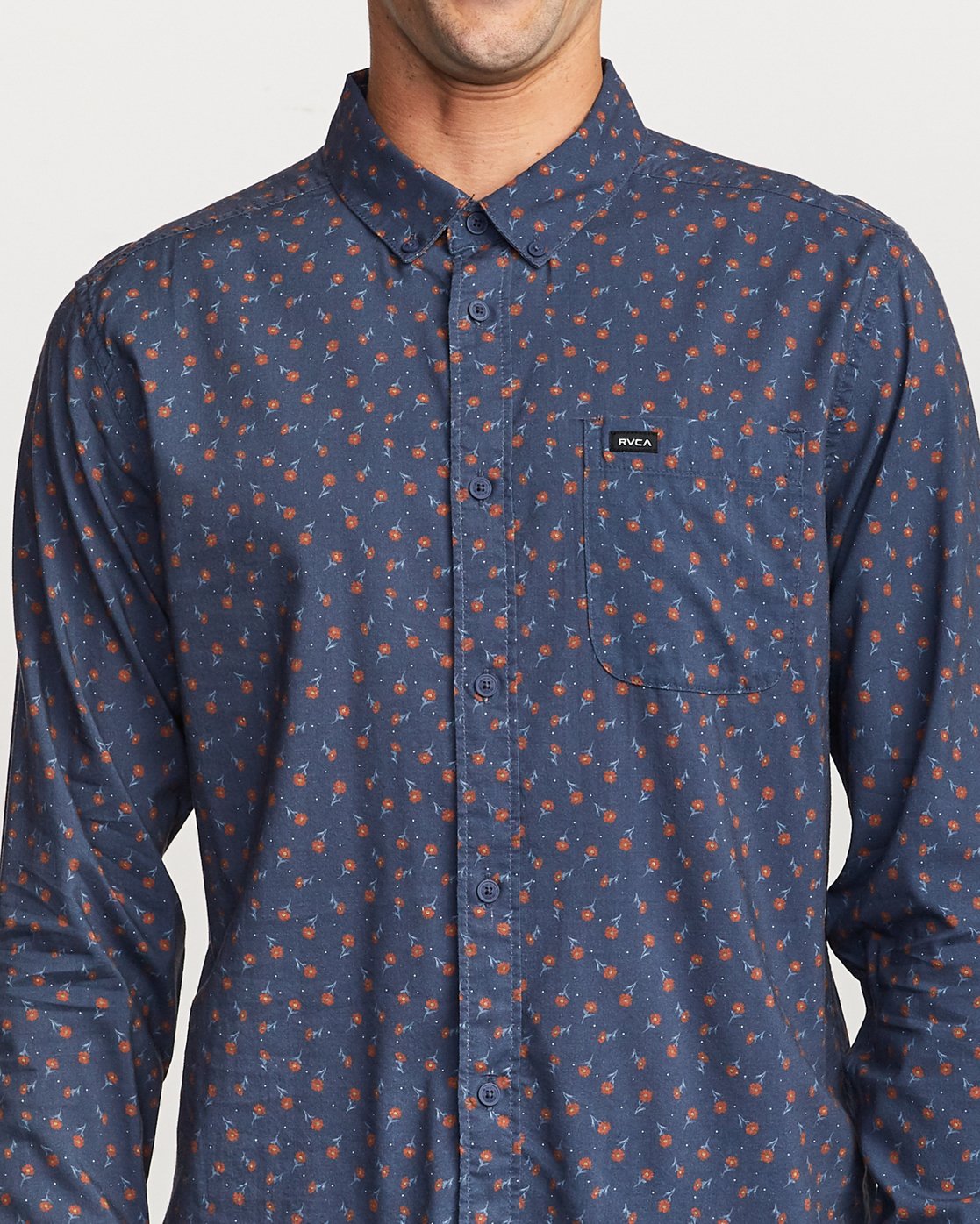 RVCA Mens Prelude Floral Button-Up Shirt