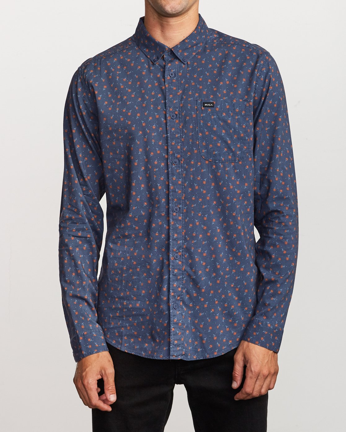 RVCA Mens Prelude Floral Button-Up Shirt
