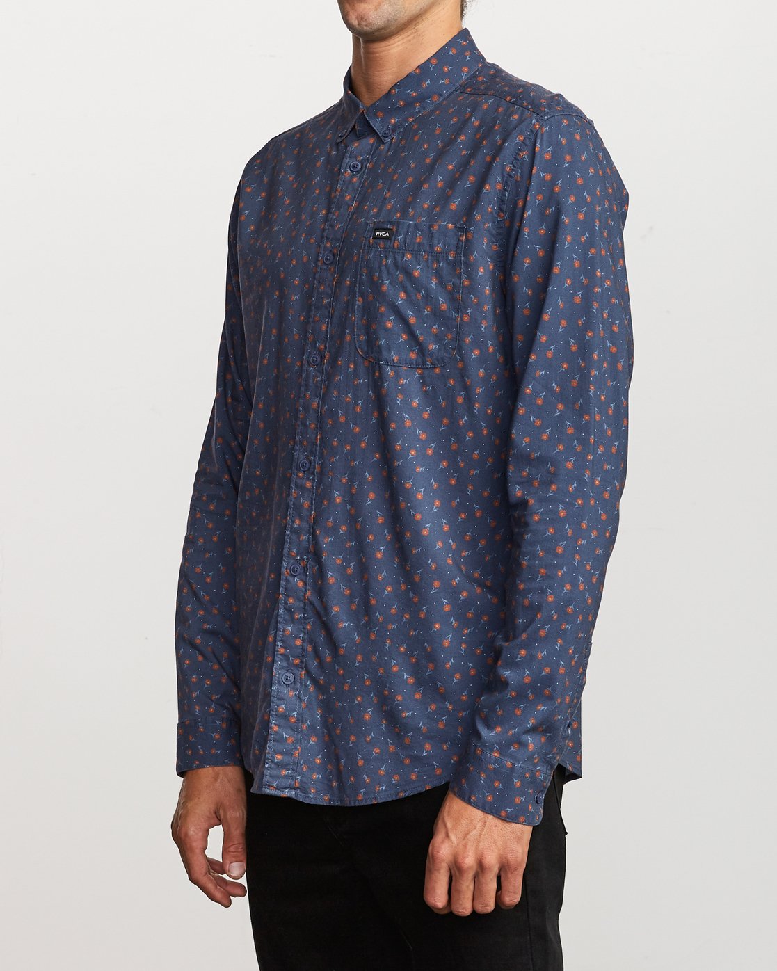 RVCA Mens Prelude Floral Button-Up Shirt