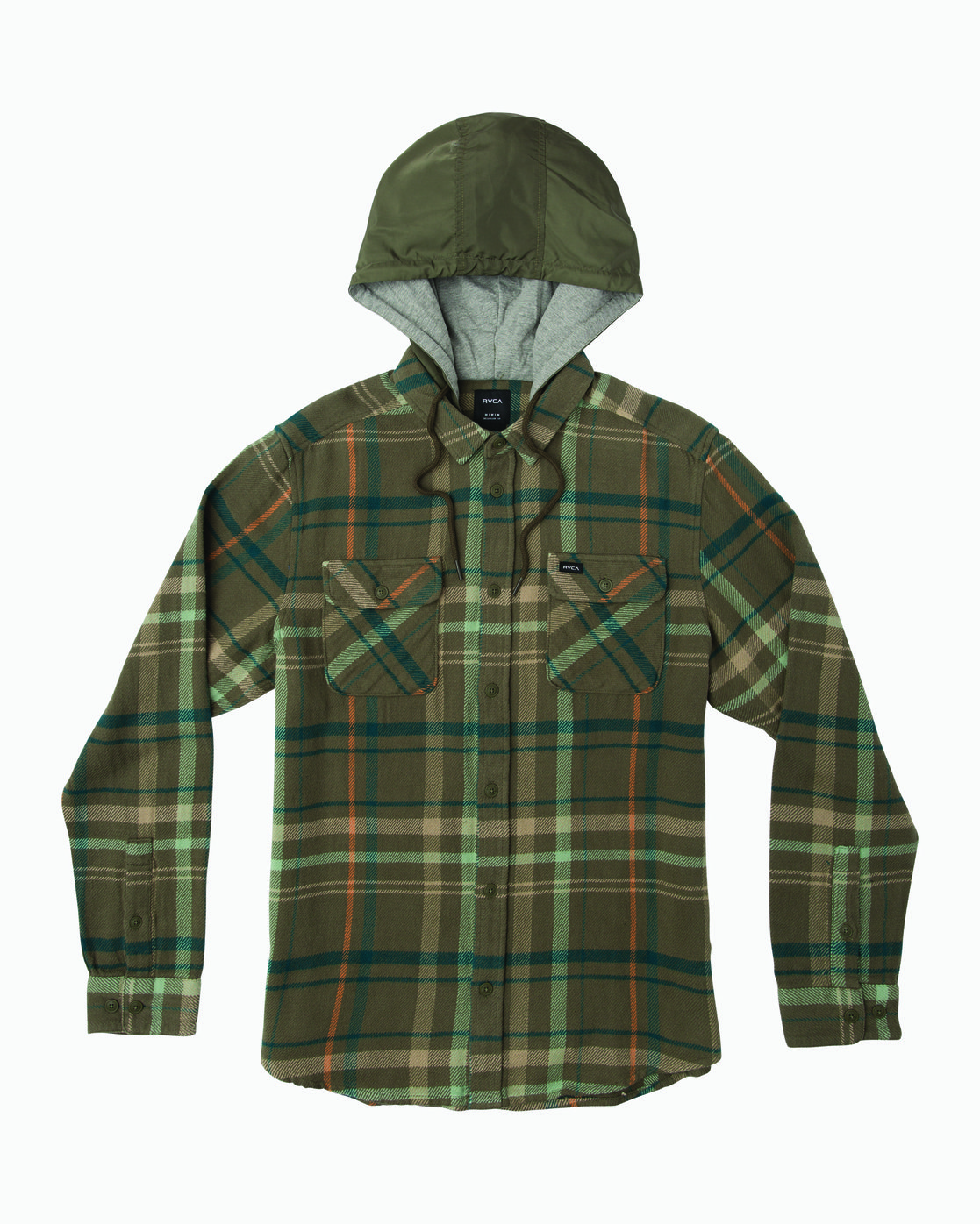 rvca hooded flannel