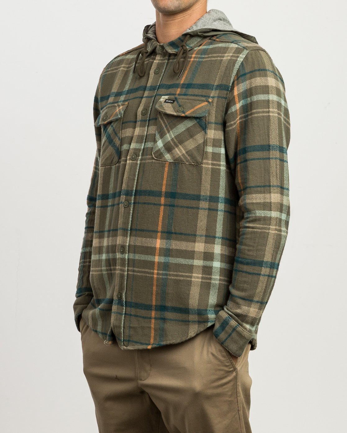 rvca hooded flannel