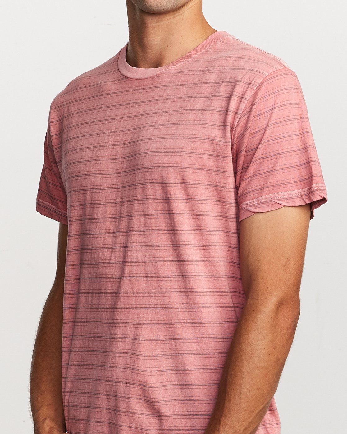 RVCA Mens Curren Stripe Short Sleeve Shirt