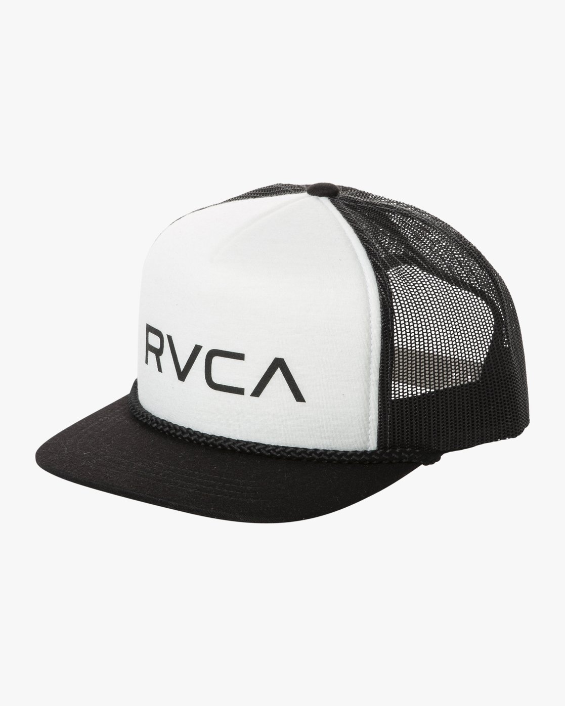 white rvca trucker hat