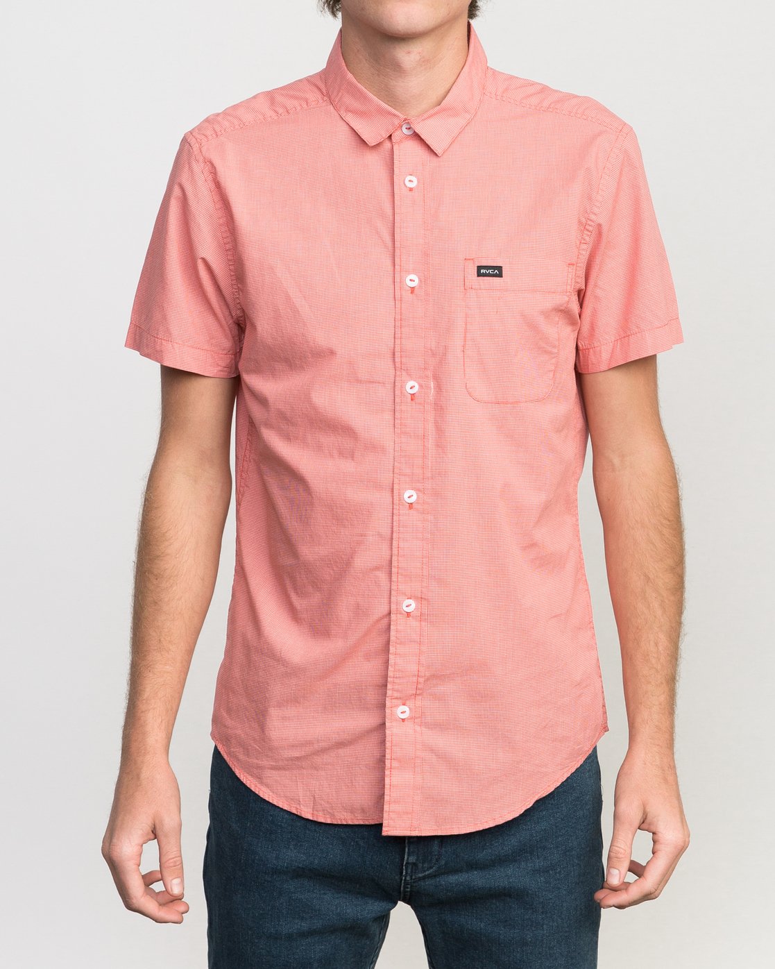 RVCA Mens Thatll Do Micro Short Sleeve Woven Shirt