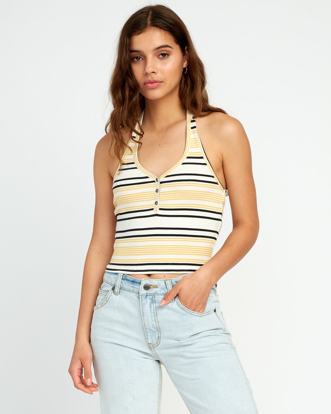ON THE FENCE HALTER P3TPRHRVS9 | RVCA White Fence Jacket | Off White | Jeansjackor | Miinto.se