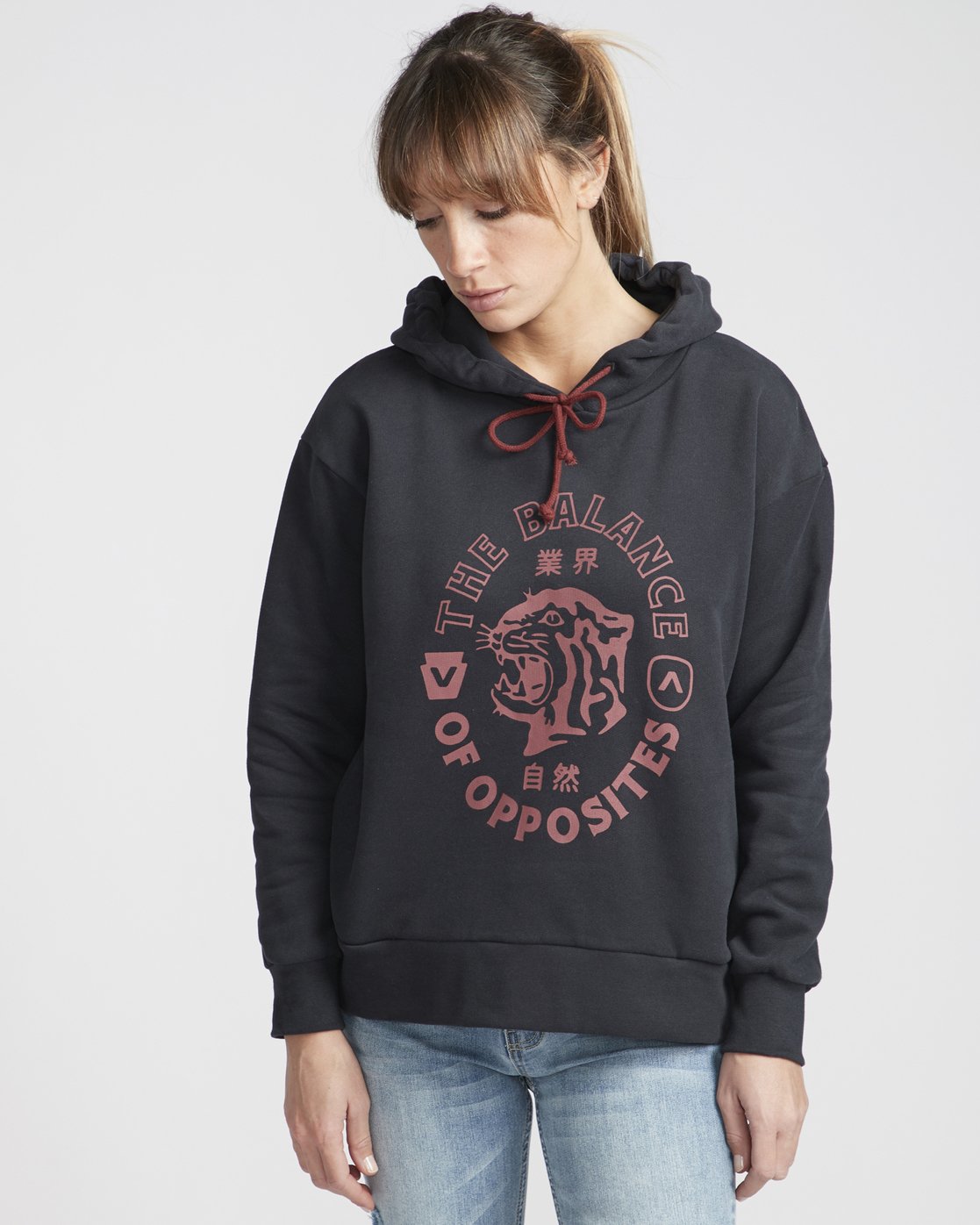 black faded hoodie