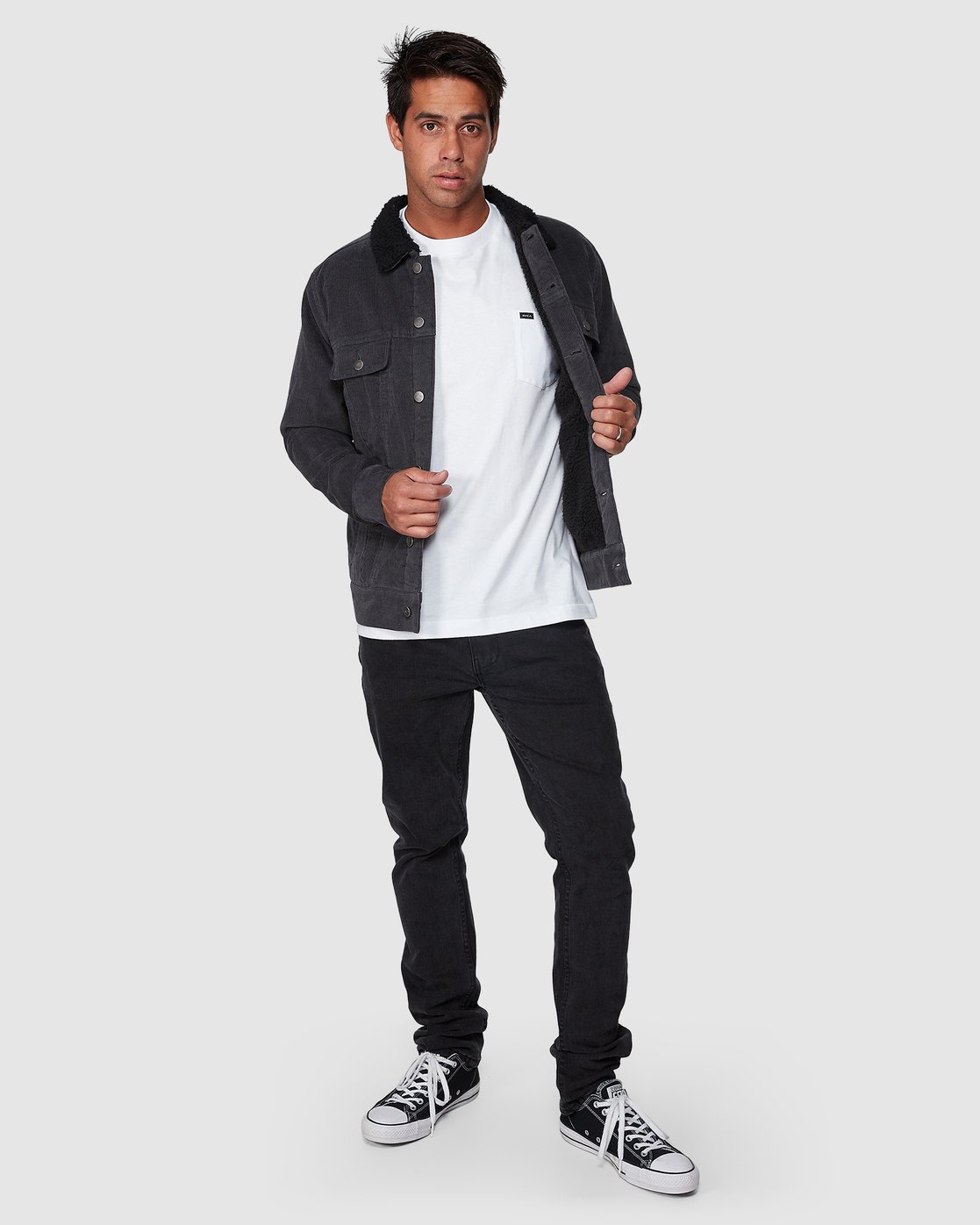 rvca daggers cord sherpa jacket