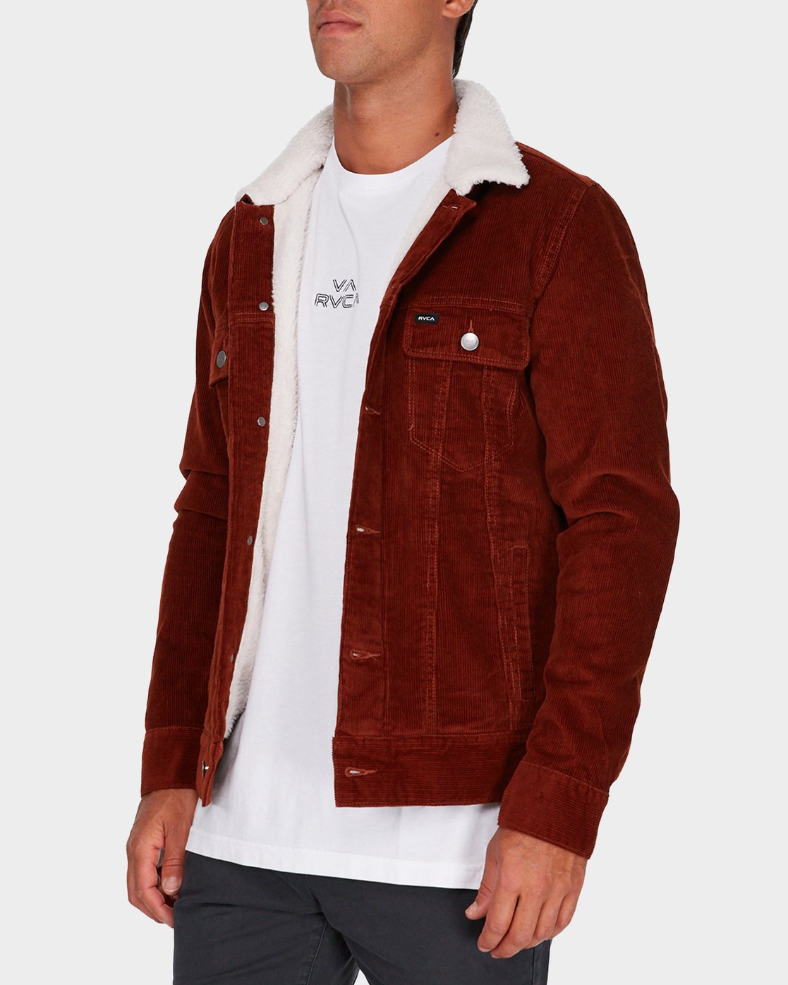 rvca daggers cord sherpa jacket