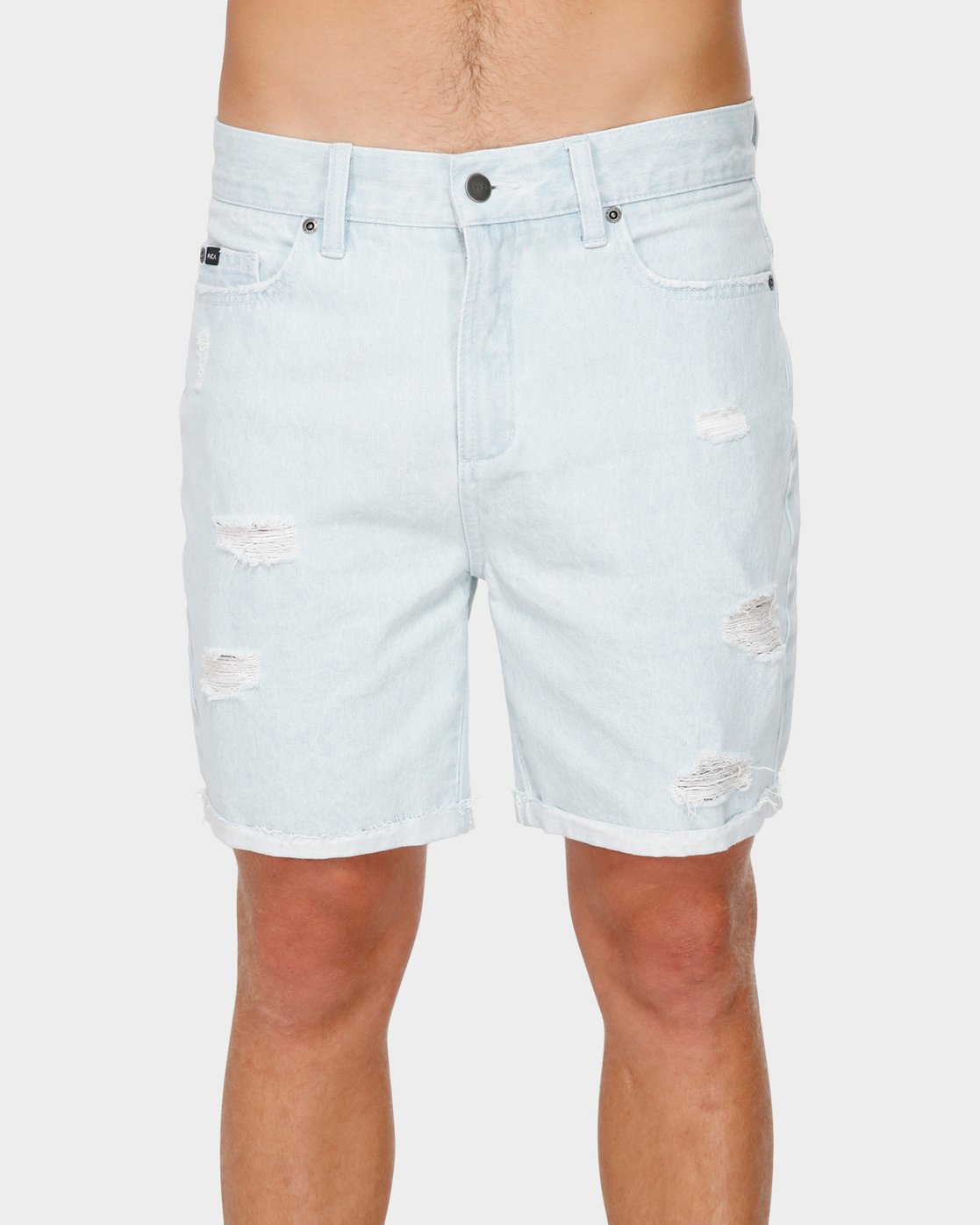 cuffed denim shorts