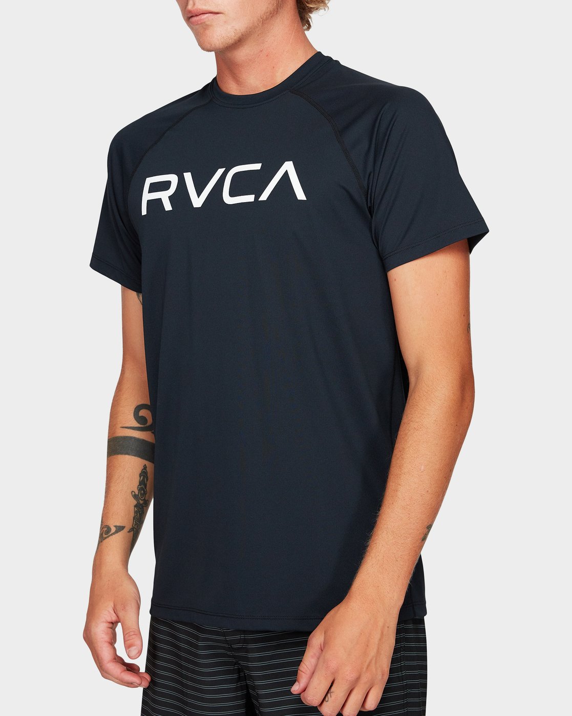 RVCA Mens Micro Mesh Short Sleeve Surf T-Shirt
