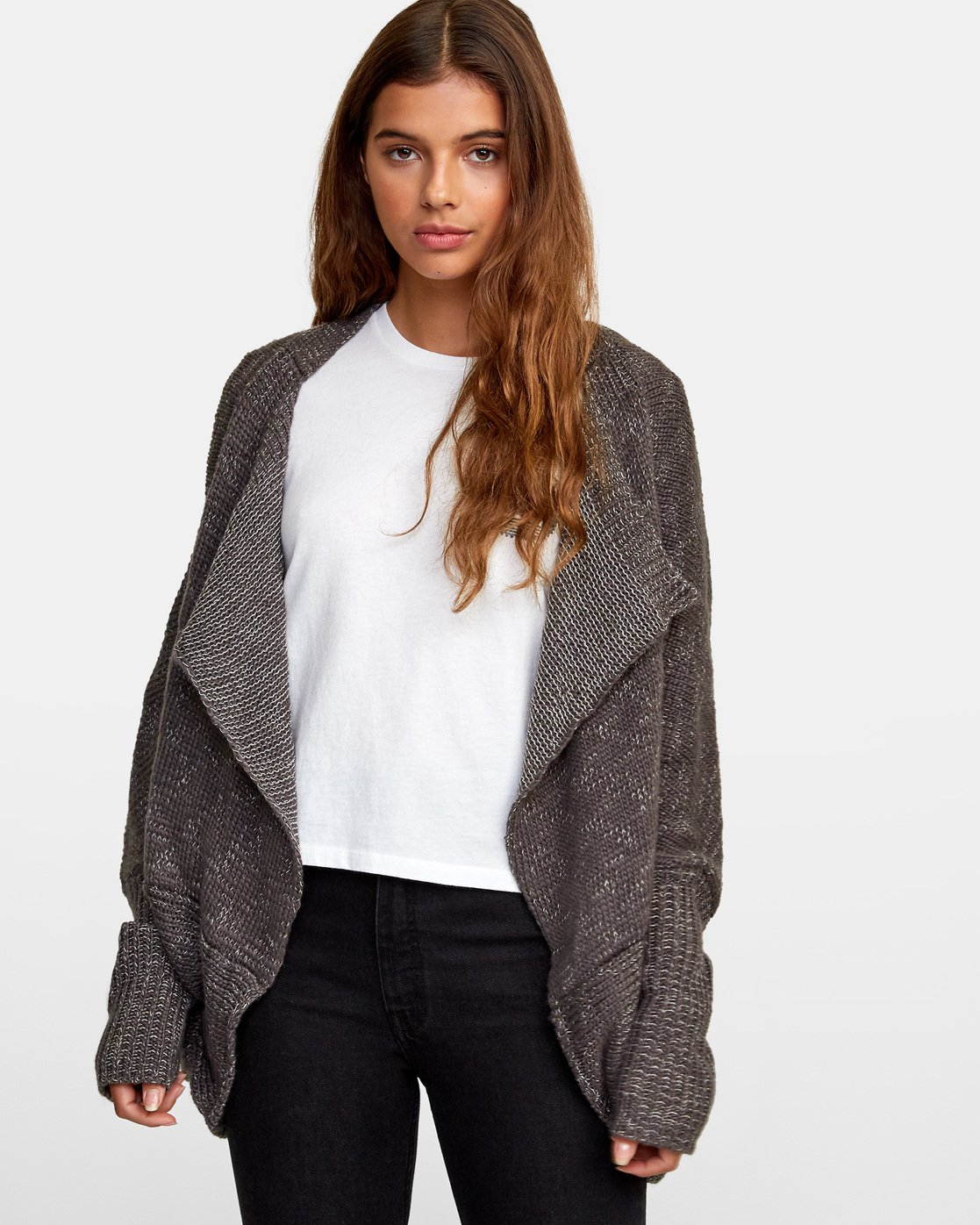 open knit cardigan