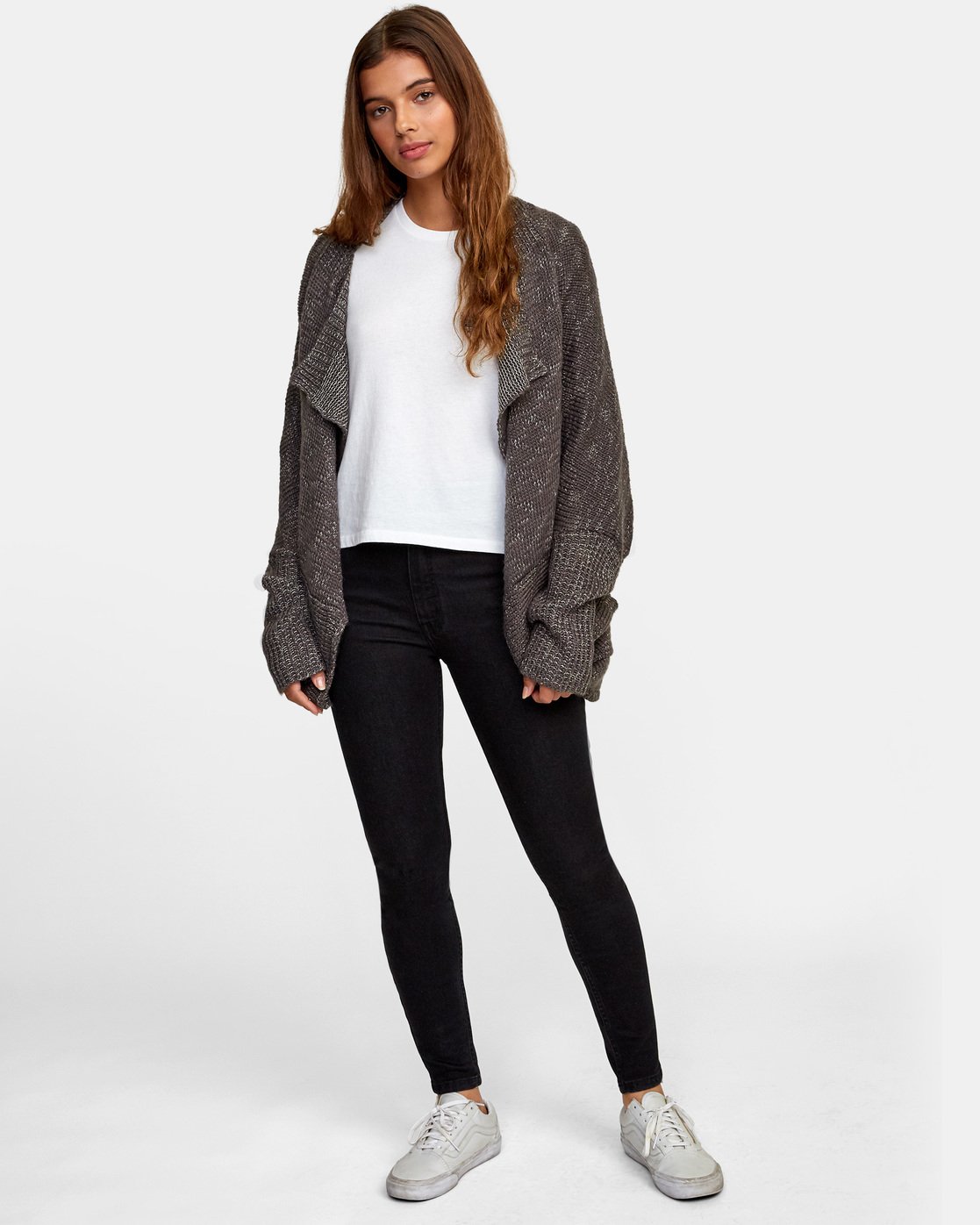 womens open knit cardigan