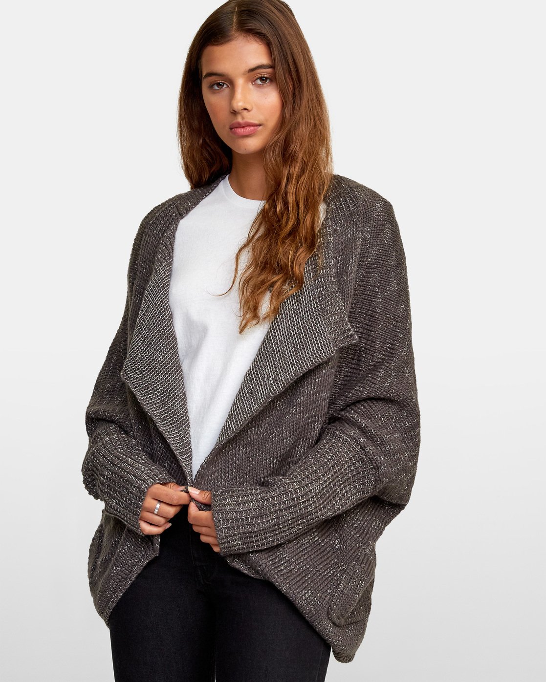 womens open knit cardigan