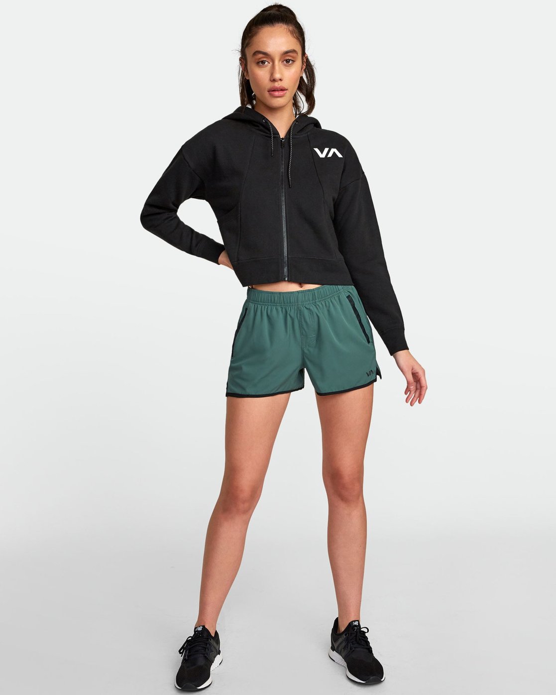 cropped full zip hoodie